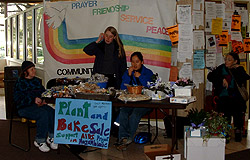 Bake Sale in McElroy Commons: Janet, Laurie, Alexis, and Bea