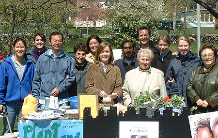 2002 Bake Sale on the Boston College Dustbowl: Alexis, Stephanie, Brian, Yelina, Kate, Sarah, Ajay, Sophie, Joshua, Kerri, Laurie, and Vera